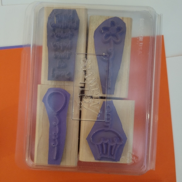 Stampin Up Birthday Best & Teeny Tinies Wooden Block Rubber Stamp Set - Picture 3 of 8